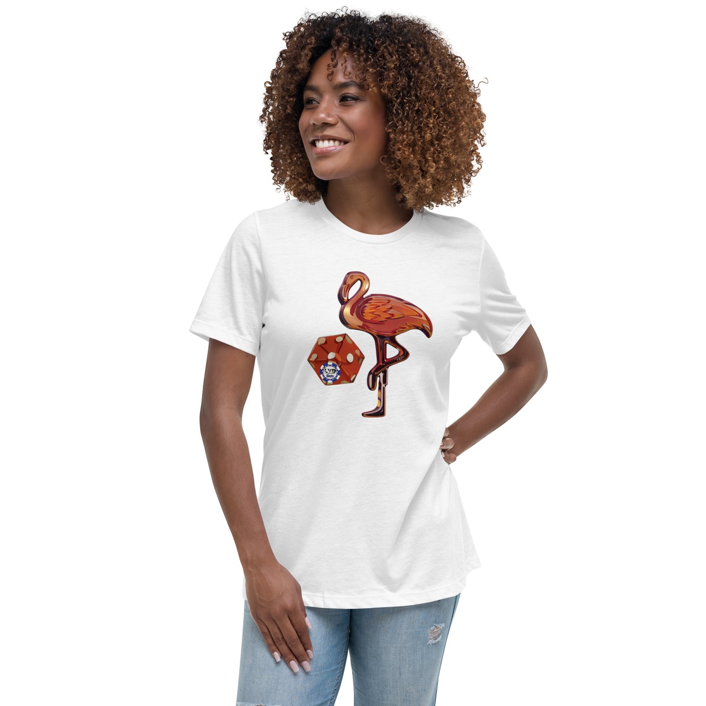 LVD Flamingo and Dice - Women's Relaxed T-Shirt