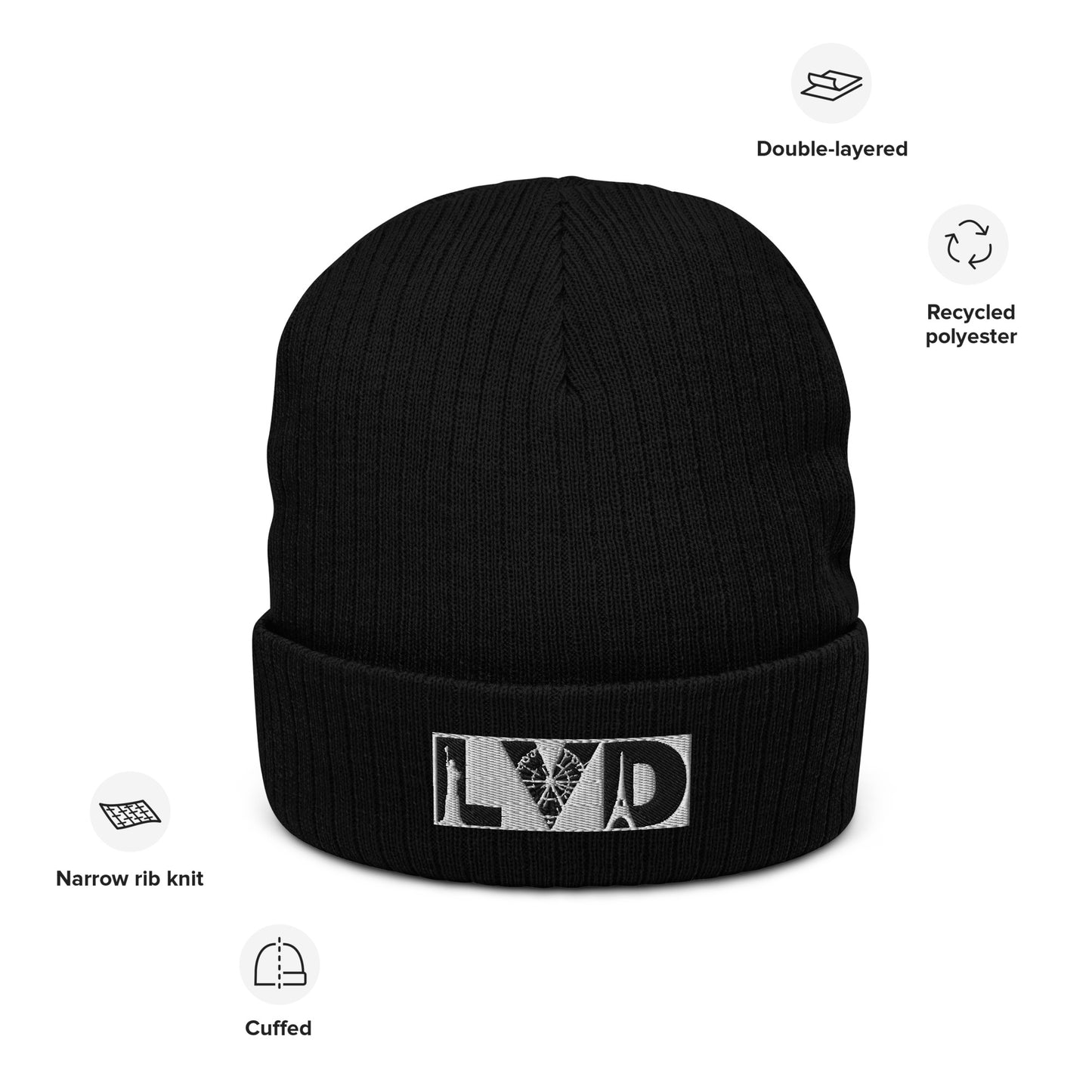 LVD Classic Logo - Ribbed Knit Beanie