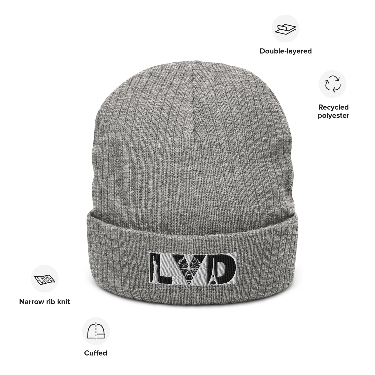LVD Classic Logo - Ribbed Knit Beanie